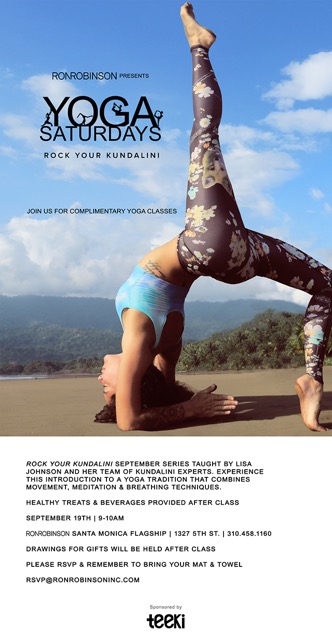 Free “Rock Your Kundalini” Yoga Classes with Lisa S. Johnson and RONROBINSON