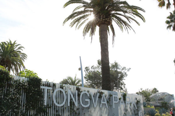 Tongva Park entrance sign