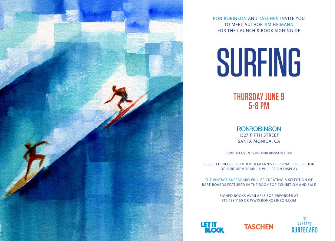 SURFING: Book Signing + Reception at RON ROBINSON