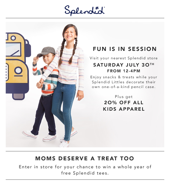 Splendid Back To School Shopping Event