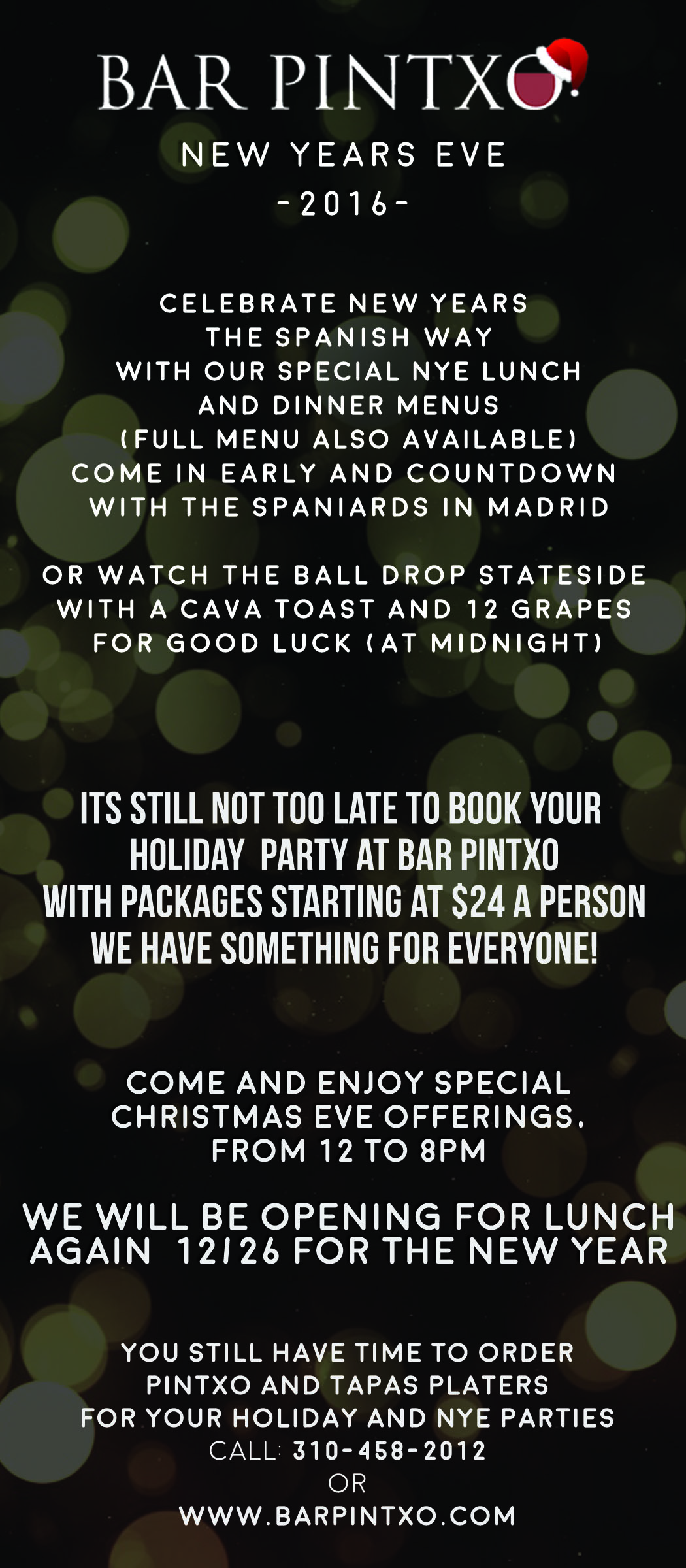 New Year's Eve at Bar Pintxo