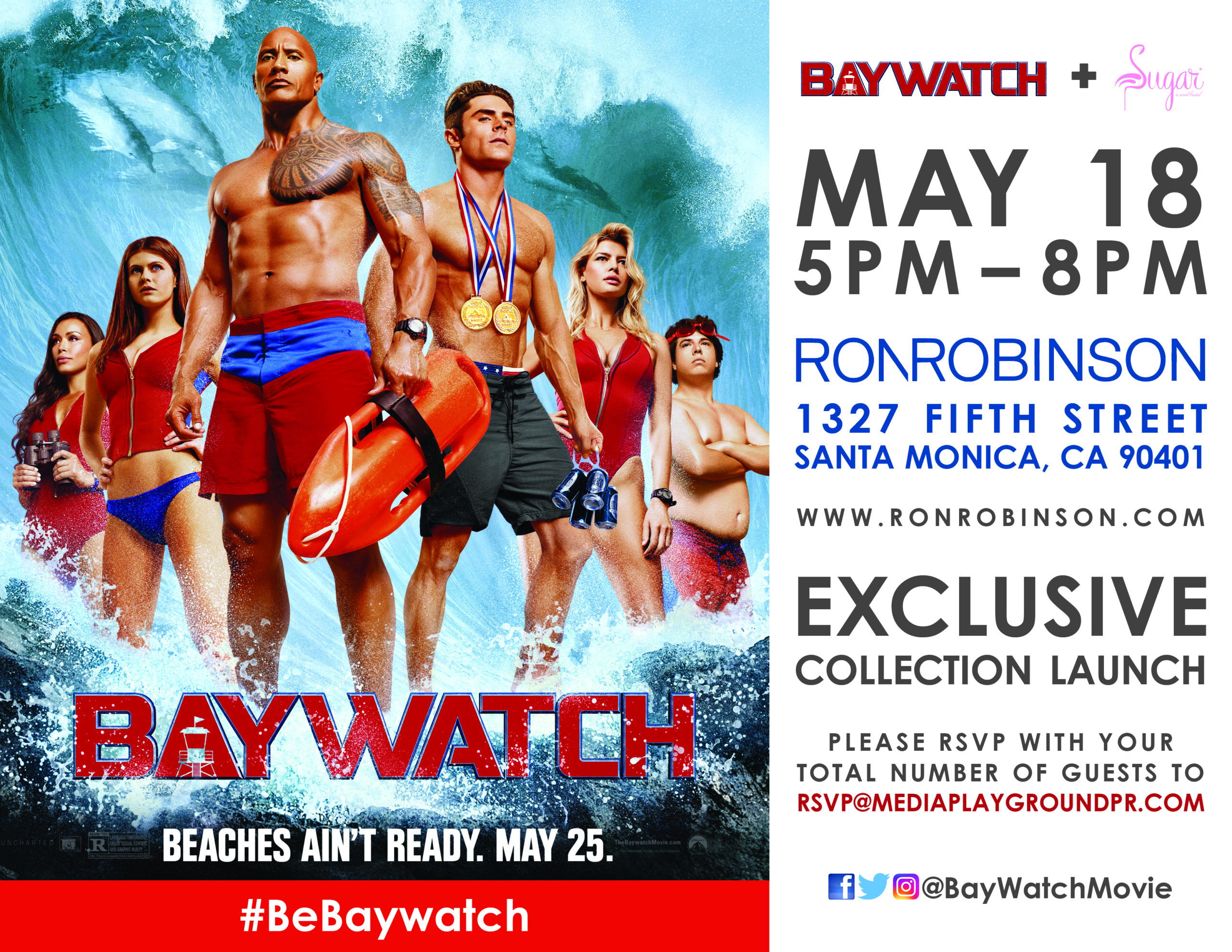 Baywatch & Sugar Clothing Launch Party at Ron Robinson