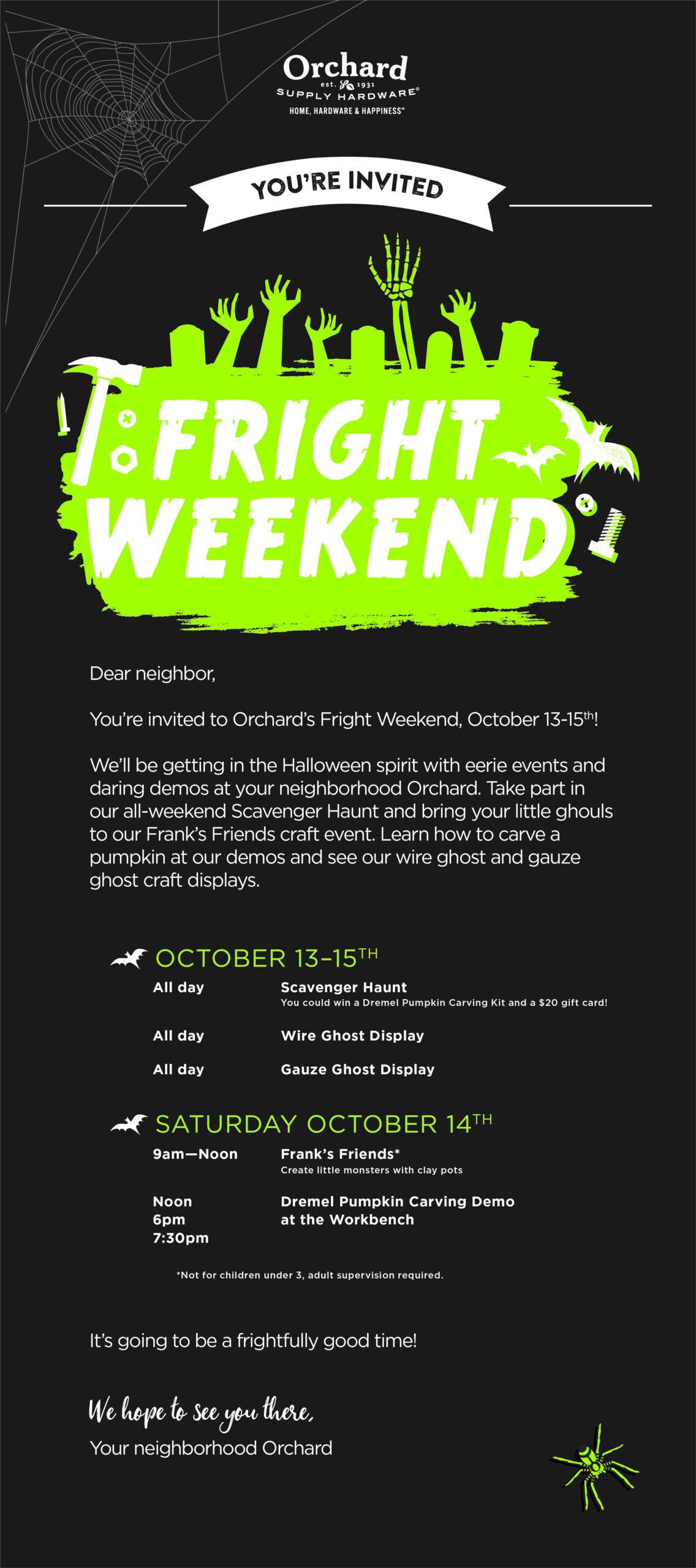 Fright Weekend at Orchard Supply Hardware
