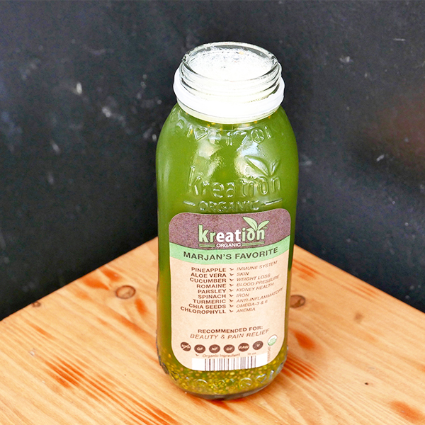 Marjan’s Favorite green juice from Kreation Organic Santa Monica