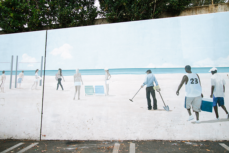 Mural of beach scene
