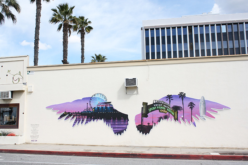 Mural of angel wings