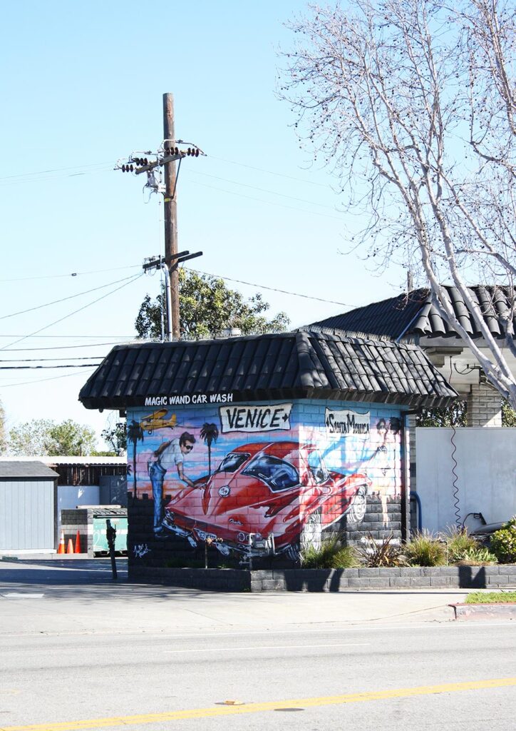 Mural of car being washed