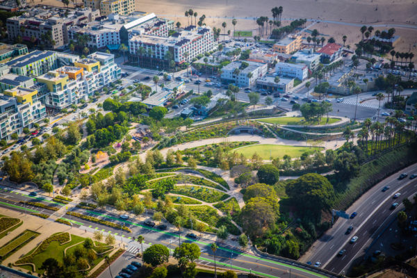 Aerial view of Tongva Park