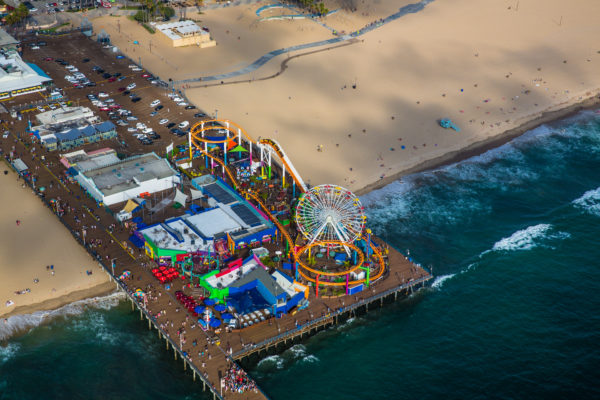Aerial view of Santa Monica Pier