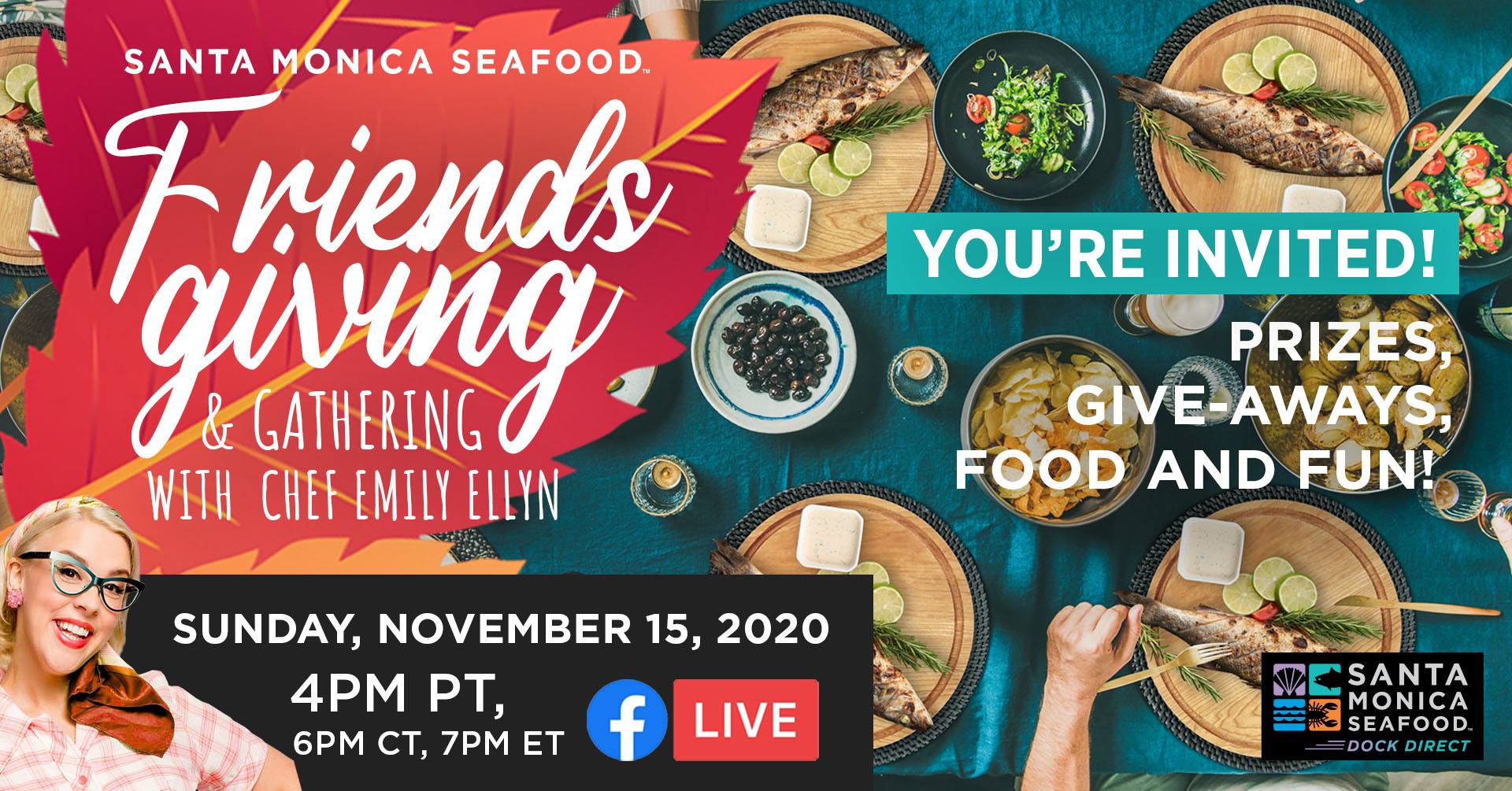 Virtual Santa Monica Seafood Friendsgiving & Gathering with Chef Emily Ellyn