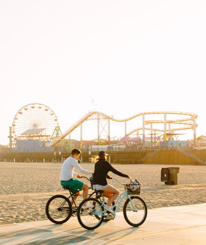 biking santa monica beach