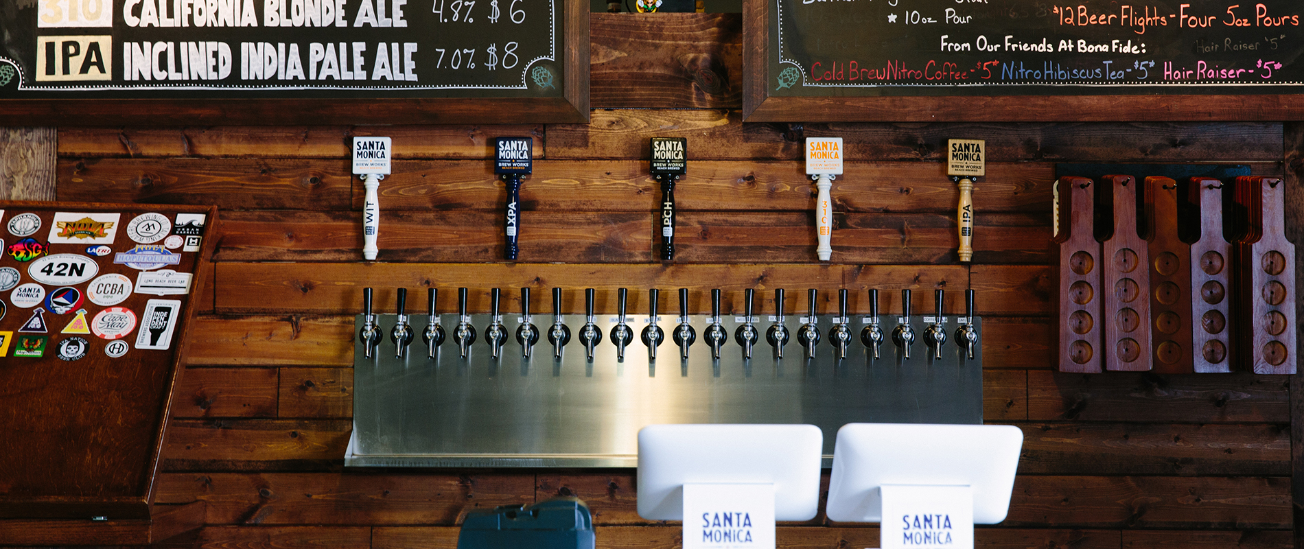 Beer on tap at a Santa Monica bar