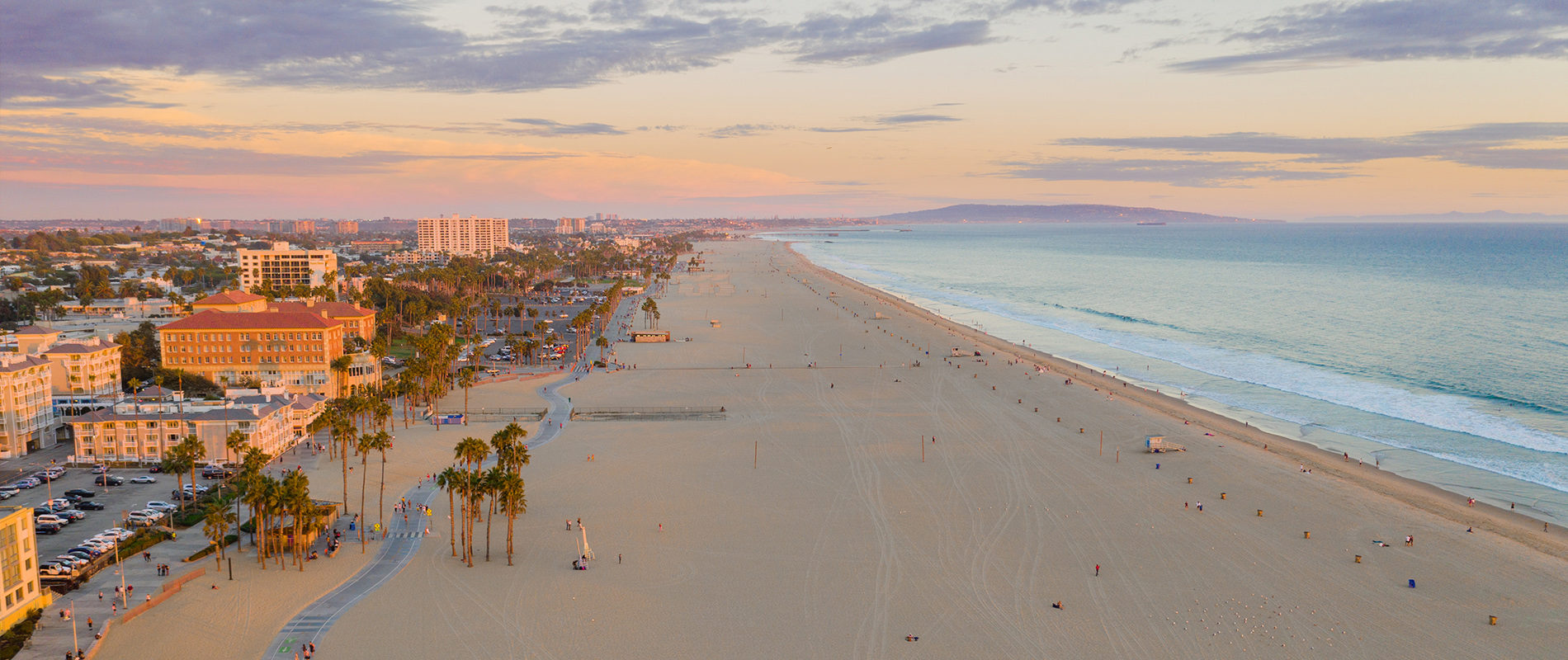 Santa Monica Beach at sunset