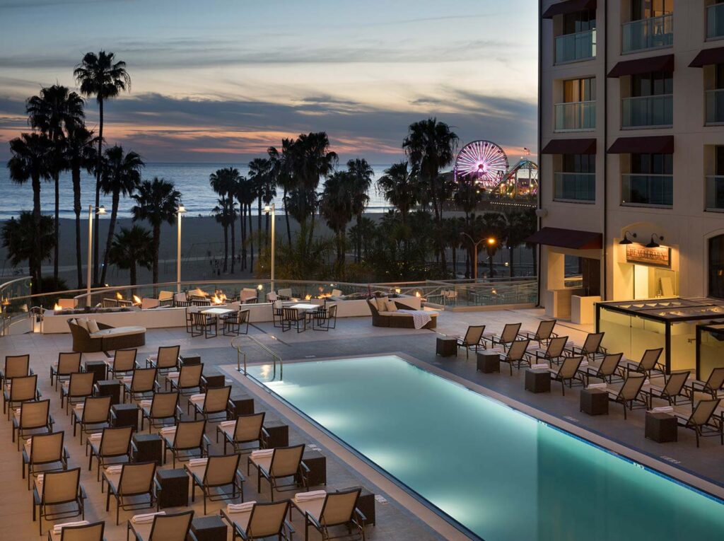 Loews Hotel Santa Monica Beach pool deck