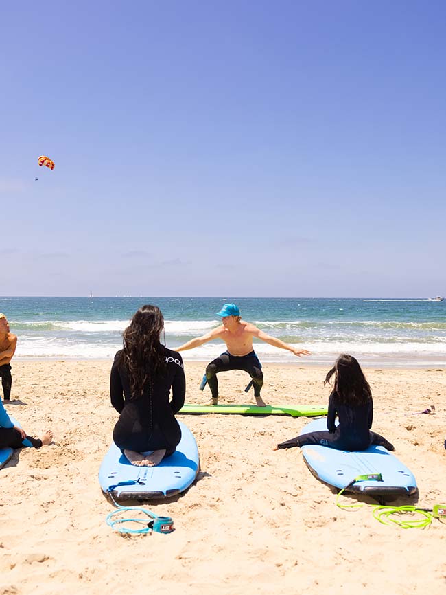 surf lessons santa monica beach