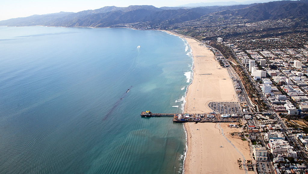 Santa Monica Beach from above