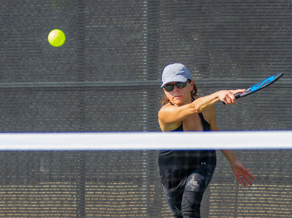 Women playing Pickleball in Santa Monica.