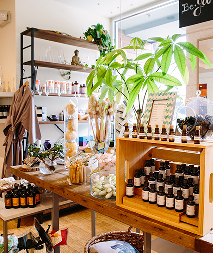 Spa store with essential oils