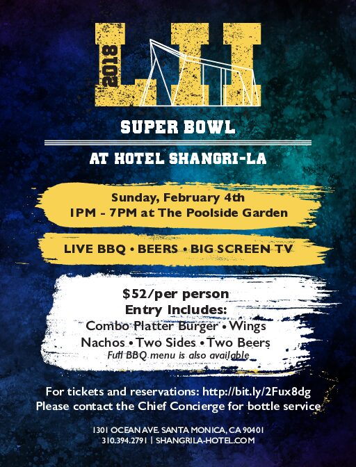2018 Super Bowl Viewing Party at Hotel Shangri-La