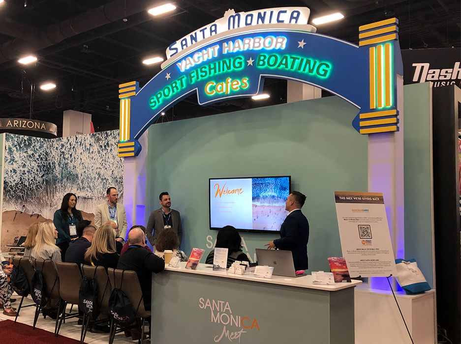 Santa Monica Travel and Tourism Booth with presentation at IMEX.