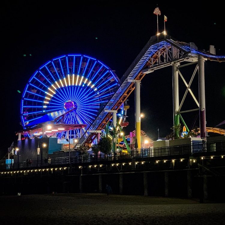 The Pacific Wheel lights up for the LA Chargers