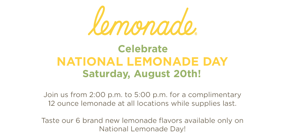 Celebrate National Lemonade Day at Lemonade