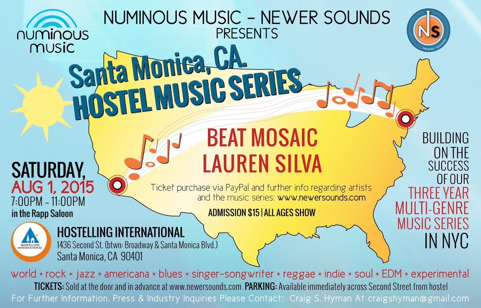 Santa Monica, CA. Hostel Music Series