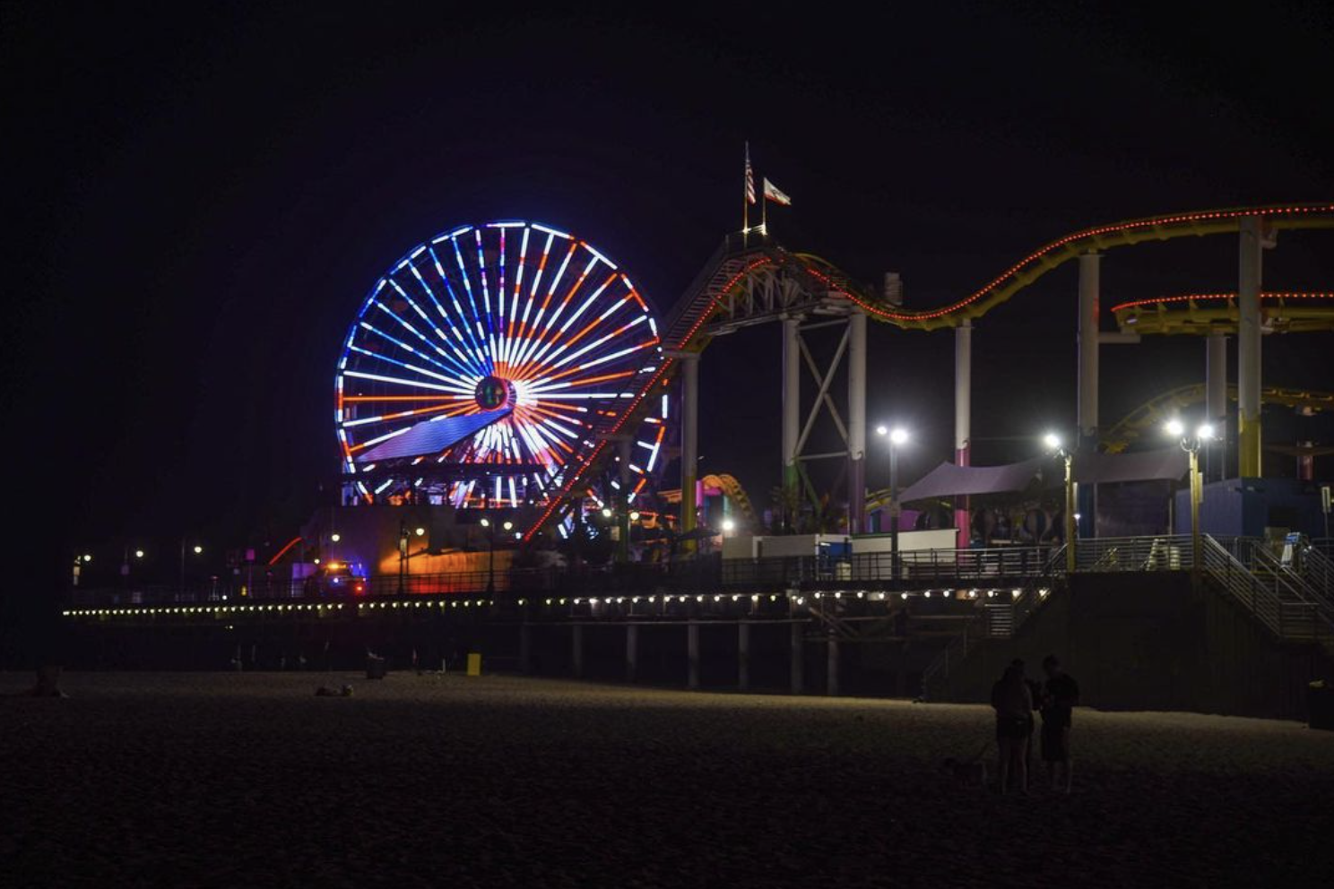 Juneteenth Ferris Wheel Lights at Santa Monica Pier