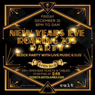 NYE Roaring 20s Party at Lanea and Cult in Downtown Santa Monica