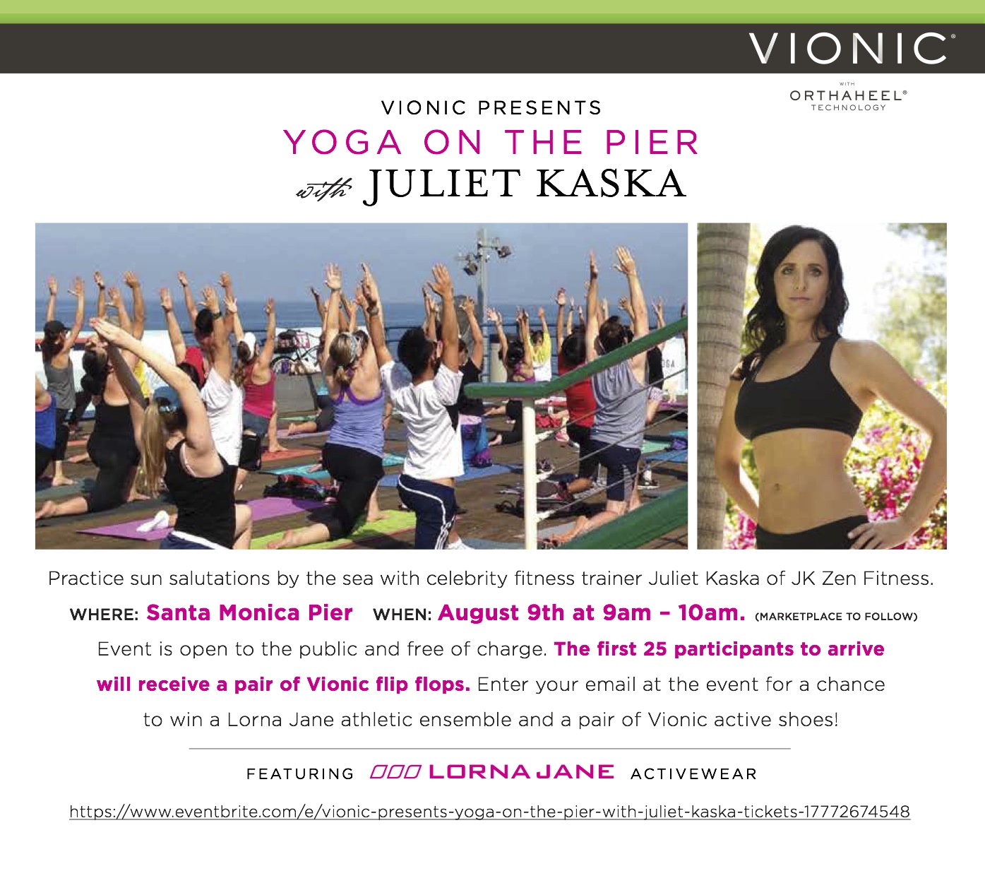 Vionic Presents: YOGA ON THE PIER with Juliet Kaska