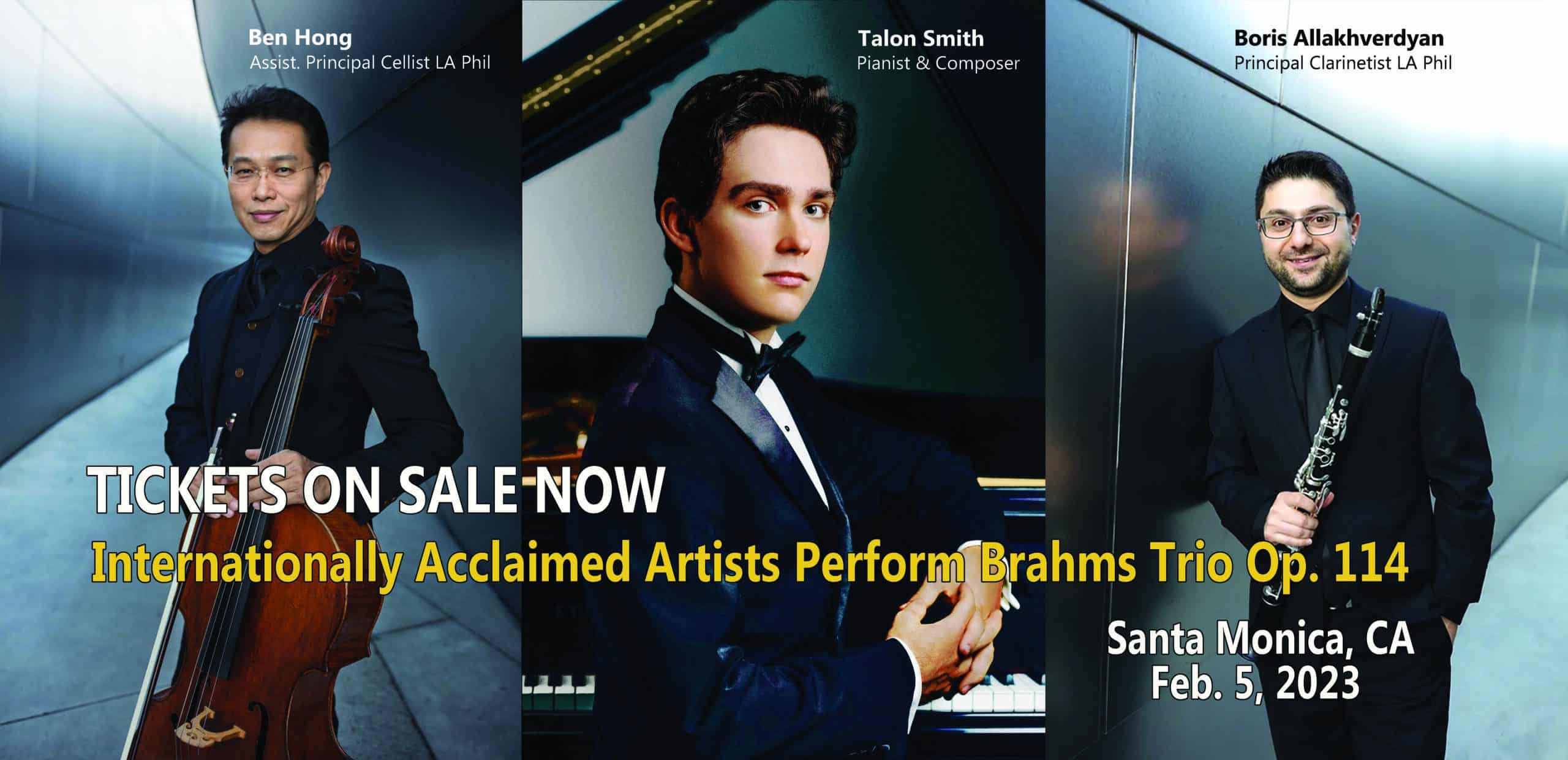 Internationally Acclaimed, Award Winning Musicians bring you the beautiful Brahms Trio Op. 114