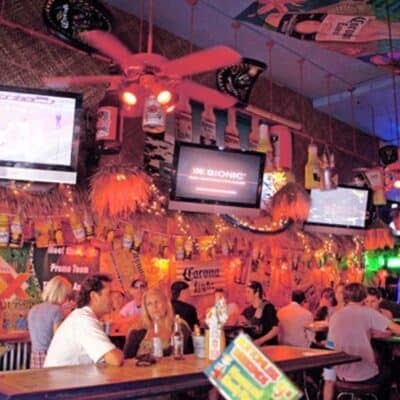 people at bar enjoying best happy hour in santa monica