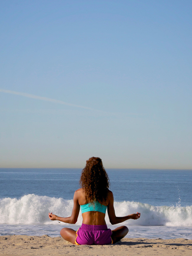 meditation on santa monica beach