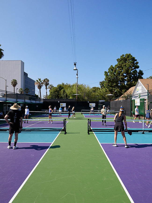 people playing pickleball at santa monica pickleball center