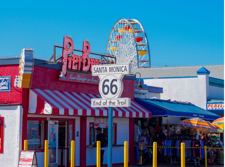カリフォルニア ルート66 プランター 赤 ルート66サンタモニカ100周年を祝おう