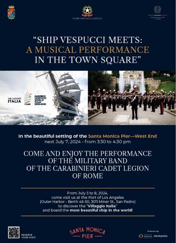 船 Vespucci 相会：市政广场上的音乐表演