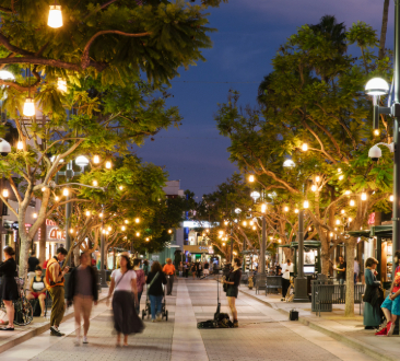 Centre-ville de Santa Monica et promenade de la troisième rue