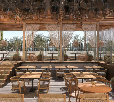 inside of seating area loulou