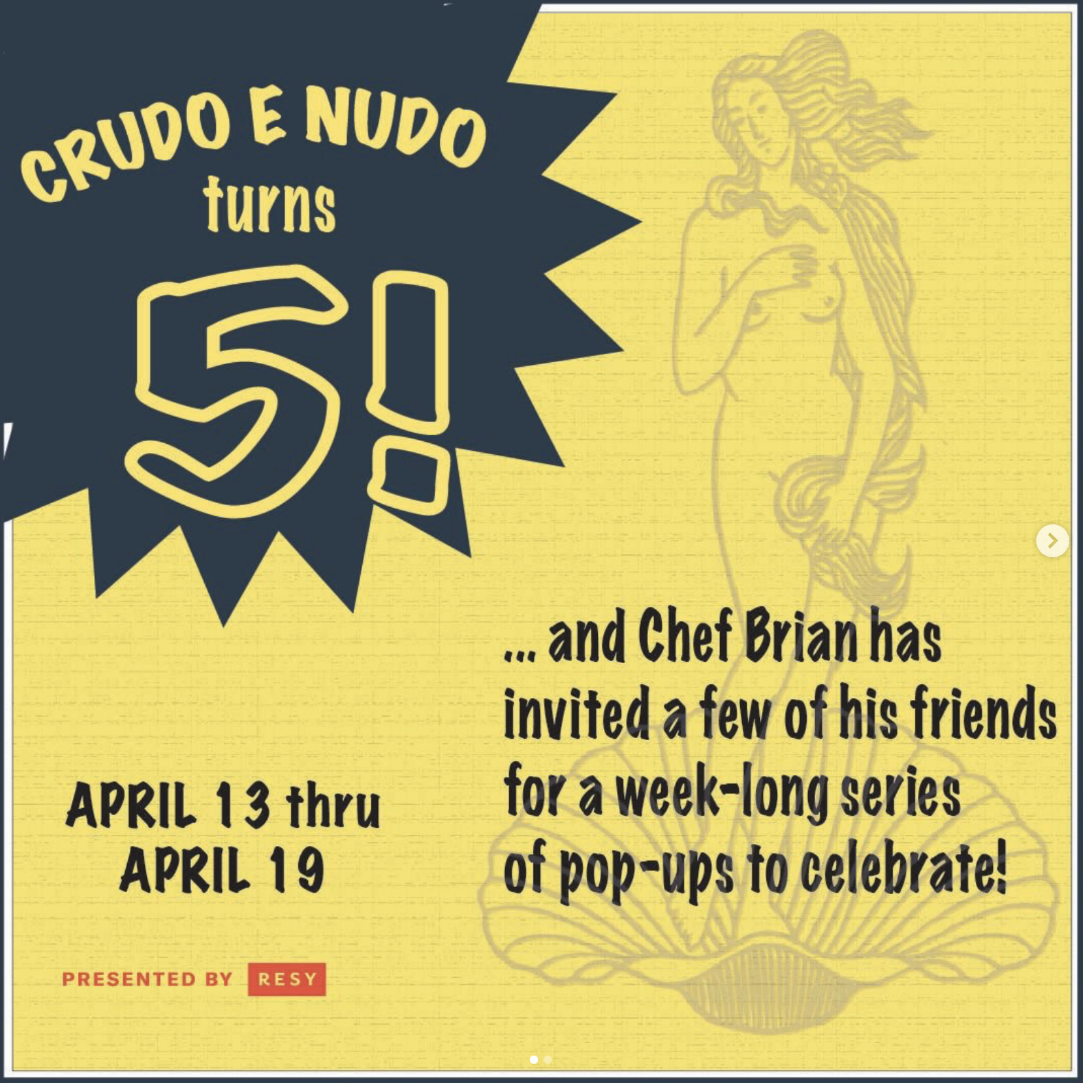 Crudo e Nudo's 5th Anniversary Featuring Guest Chefs & Winemakers